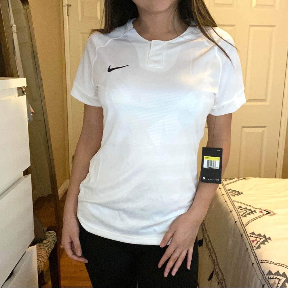 Nike white dri fit athletic top